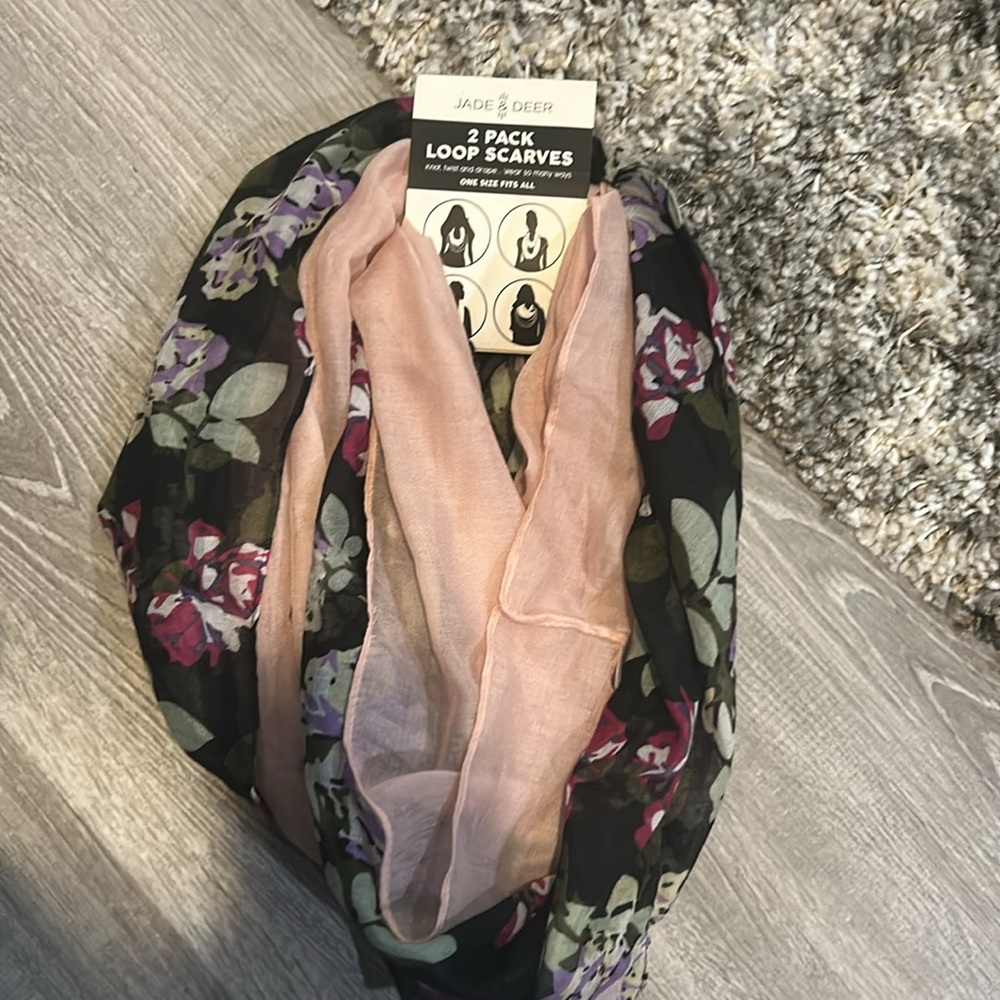 Jade and deer 2 pack loop scarves